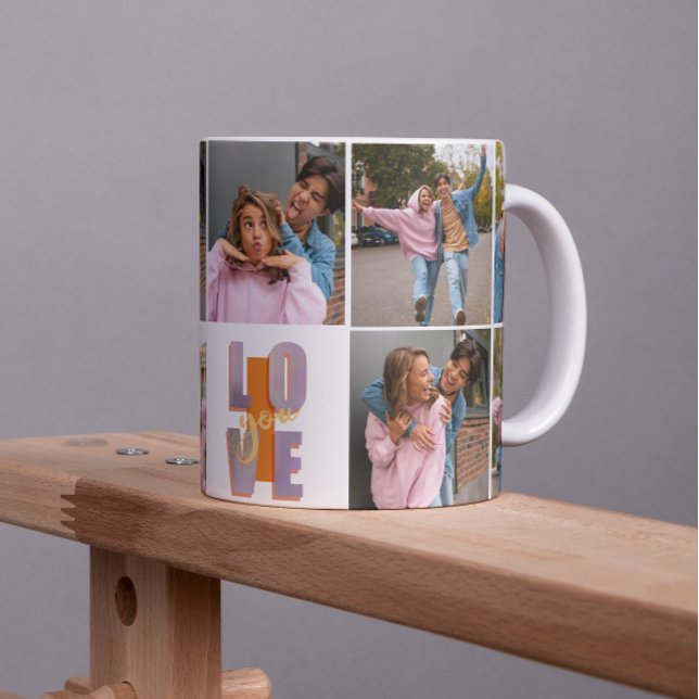 Funky Energetic I Love You Photo Collage Coffee Mug (Creator Uploaded)