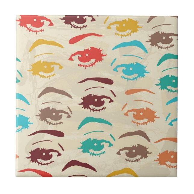 Funky Eyes Graphic Design Tile (Front)