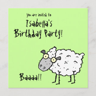 Funky Farm Sheep (Birthday) Party Invitation Baa