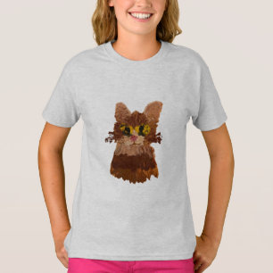 Funky Finger Painting of a Cat Face Tee Shirts
