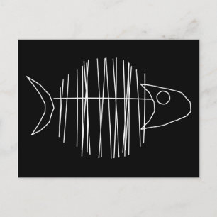 Funky Fish - B & W Postcard