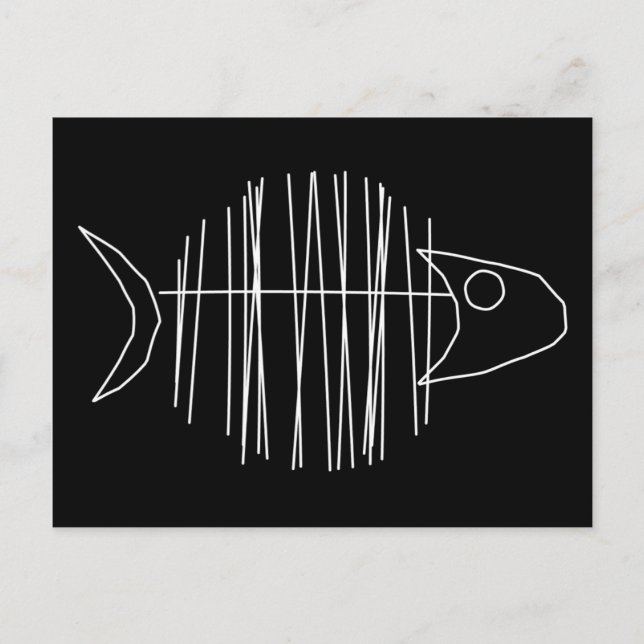 Funky Fish - B & W Postcard (Front)