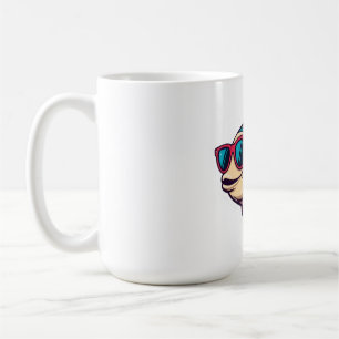 "Funky Fish with Sunglasses Sticker Coffee Mug