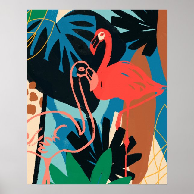 Funky Flamingo Poster (Front)