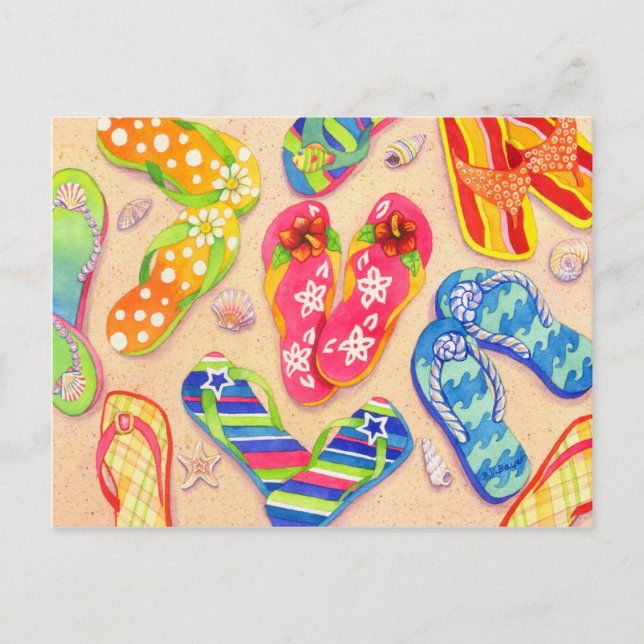 Funky Flip Flops Postcard (Front)