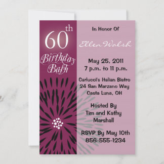 Funky Floral 60th Birthday Party Invitation