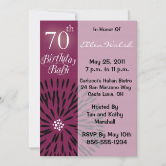 Funky Floral 70th Birthday Party Invitation