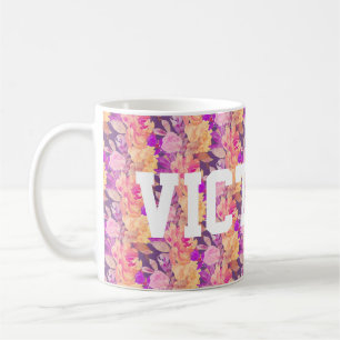 Funky Floral Custom Name Coffee Mug
