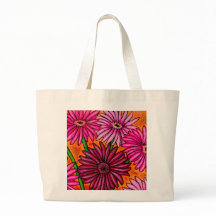 Funky Floral Gerbera Daisy Tote Bag