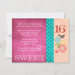 Funky Floral Invitations