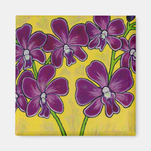 Funky Floral Orchid Magnet