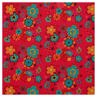 Funky Floral Pattern Fabric