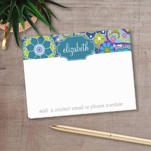 Funky Floral Pattern with Custom Name Post-it Notes