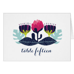 Funky Floral Table Number Card