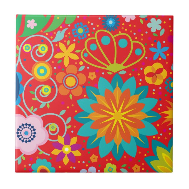 Funky Floral Tile (Front)