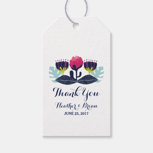 Funky Floral Wedding Gift Tags (Front)