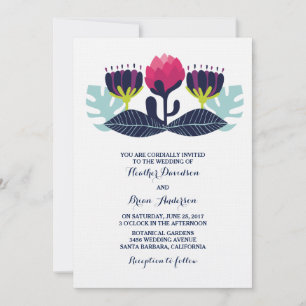 Funky Floral Wedding Invitation