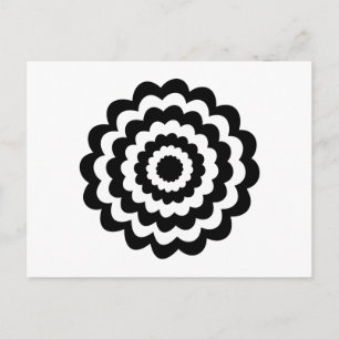 Funky Flower in Black and White. Postcard