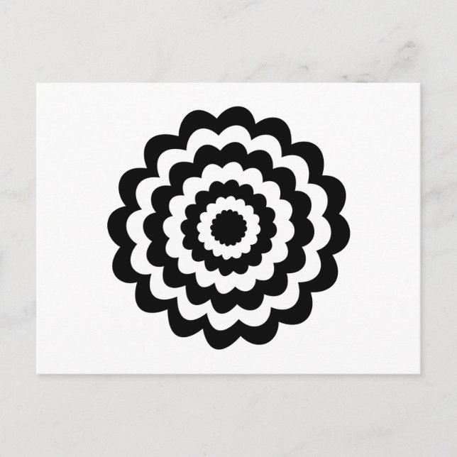 Funky Flower in Black and White. Postcard (Front)
