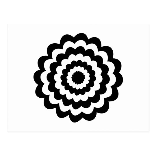 Funky Flower in Black and White. Postcard