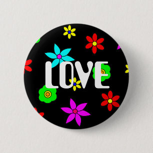 Funky Flower Love Explosion 6 Cm Round Badge