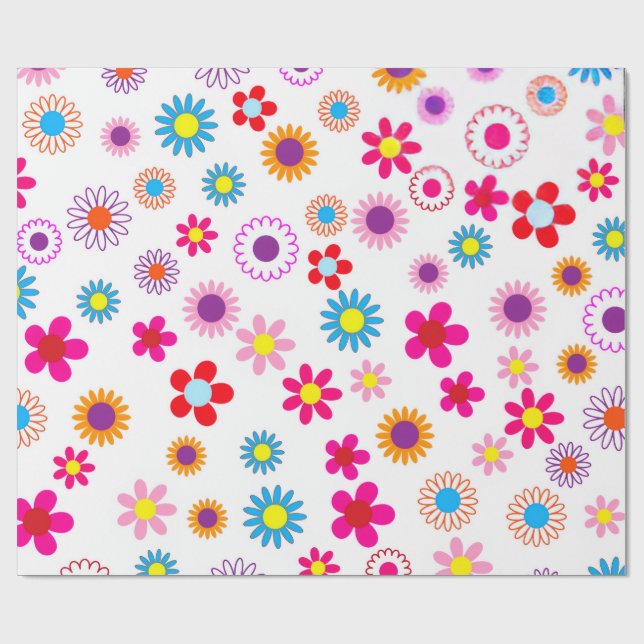 Funky Flower Wrapping Paper (Flat)