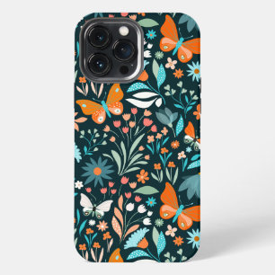 Funky Flowers and Butterflies iPhone 13 Pro Max Case