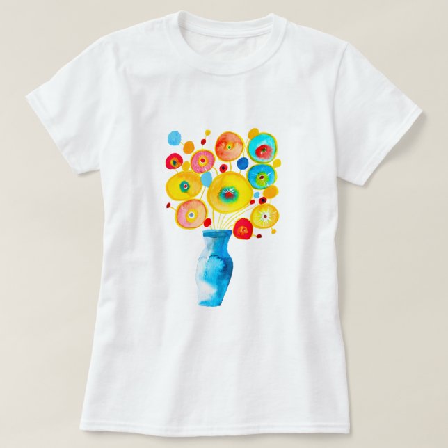Funky flowers art illustration T-Shirt (Design Front)