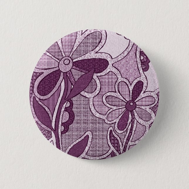 Funky Flowers Button (Front)
