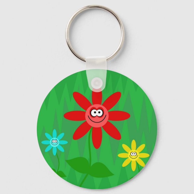 Funky Flowers Key Ring (Front)