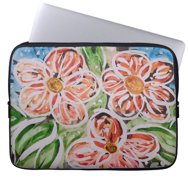 Funky Flowers Laptop Sleeve (Front)