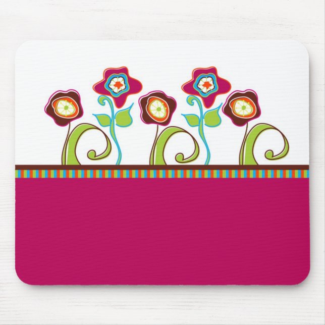 Funky Flowers Mouse Pad (Front)