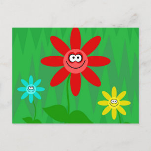 Funky Flowers Postcard