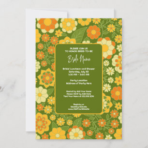 Funky Flowers - Retro Bridal Shower Invitation