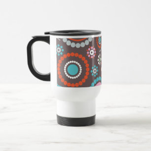 Funky Flowers Retro Patter Travel Mug