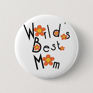 Funky flowers World's Best Mum 6 Cm Round Badge