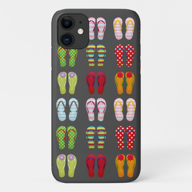 Funky footwear colourful Summer flip flops Case-Mate iPhone Case (Back)