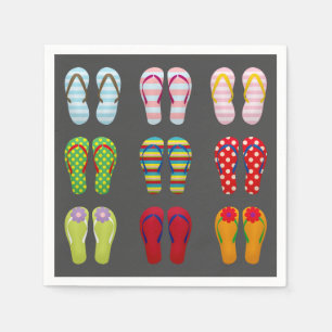 Funky footwear colourful Summer flip flops Napkin