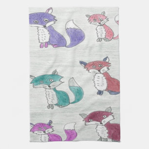 Funky Foxes Kitchen Towel