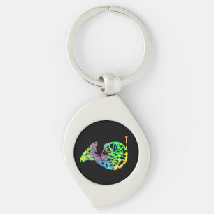 Funky French Horn T-Shirt Throw Pillow Magnet Keyc Key Ring