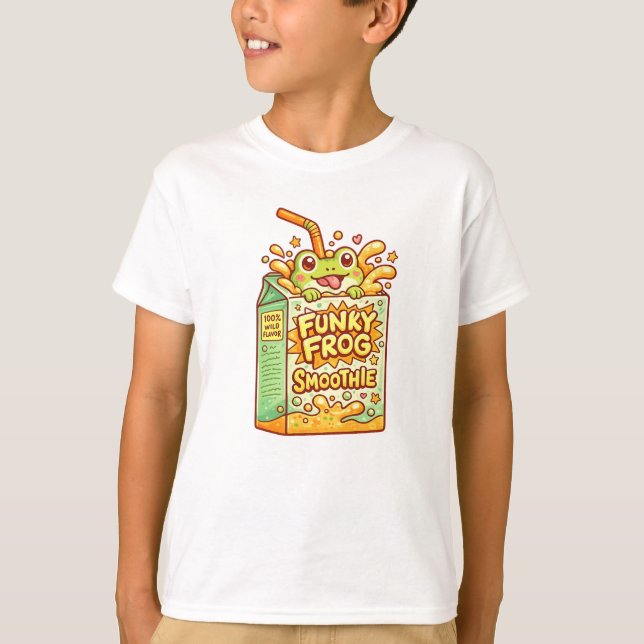 Funky Frog Smoothie Kids T-Shirt (Front)