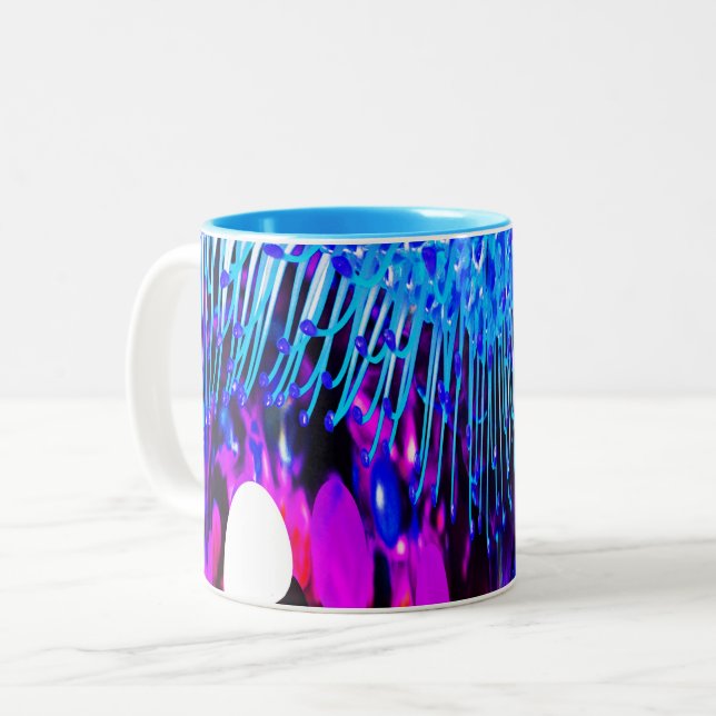 Funky fun art Two-Tone coffee mug (Front Left)