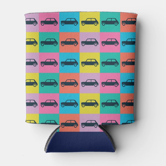 Funky Fun Chequerboard Mini Cooper Can Cooler (Front)