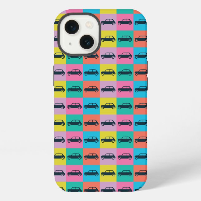 Funky Fun Chequerboard Mini Cooper iPhone Case (Back)