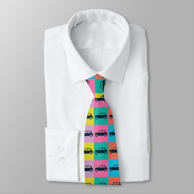 Funky Fun Chequerboard Mini Cooper Tie (Tied)