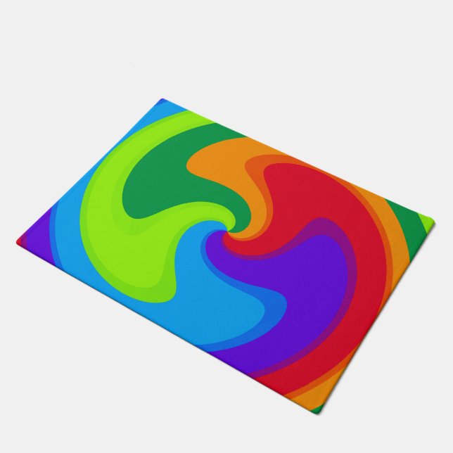 Funky Fun Colourful Welcome Mat (Angled)
