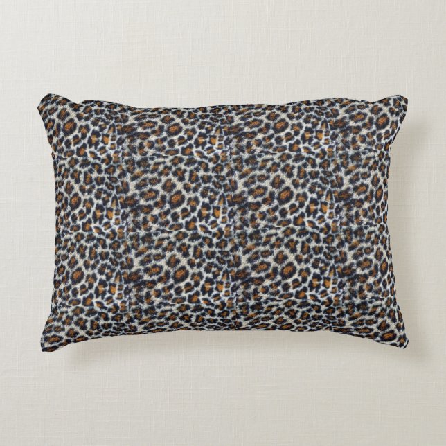 funky fun fluffy leopard print pattern original decorative cushion (Front)