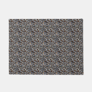 funky fun fluffy leopard print pattern original doormat