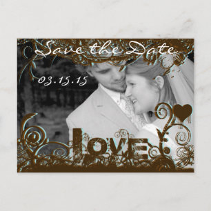 Funky Fun Save The Date with Your Photos Announcement Postcard