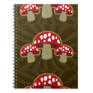 Funky Fungi Mushroom Pattern Notebook